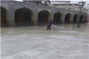 شستشوی حرم حضرت زینب( س) توسط مدافعان حرم