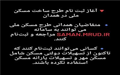 ثبت نام مسکن ملی درهمدان